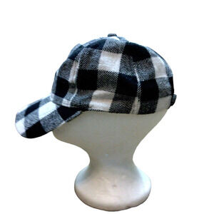 Maurices One Size Black White Plaid Hat Wool Blend